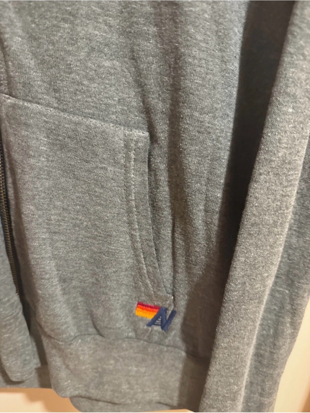 Aviator Nation Gray Zip Hoodie with Yellow Logo Accent - Picture 4 of 8